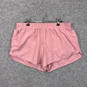 Under Armour Womens Fly By 2.0 Running Shorts Pink Loose Fit Size Large